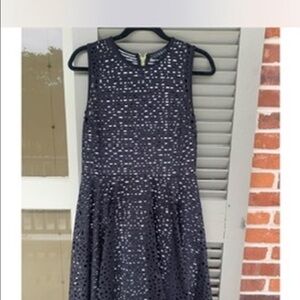 Chic Black Eyelet Midi Dress